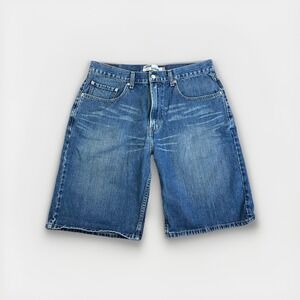 Levi's 569 Bermuda Short Men 34 Blue Denim High-Rise Medium Wash Faded 5-Pockets
